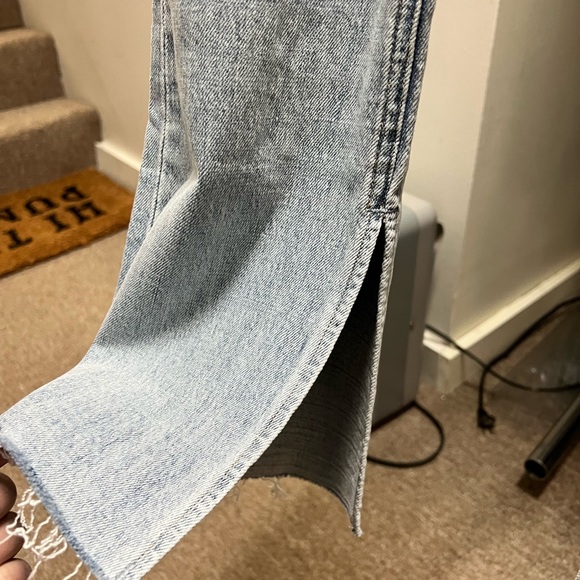 Pistola Colleen Tower High Rise Modern Slim Raw Split Hem Denim Jeans - Picture 9 of 10